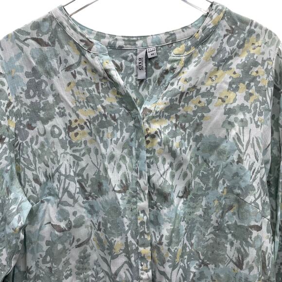 CISO Floral Hidden Button Front Floral Long Sleeve Top Size XL - Picture 2 of 11